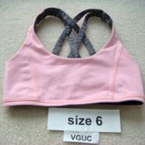 Ivivva Girl by Lululemon 🍋Vitality Bra reversible dance gym purple coral size 6